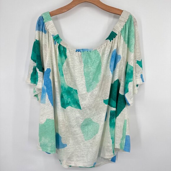 Chico's 3 Linen top shirt Confetti Pom Pom Top size XL Knit Pattern new - Picture 14 of 14